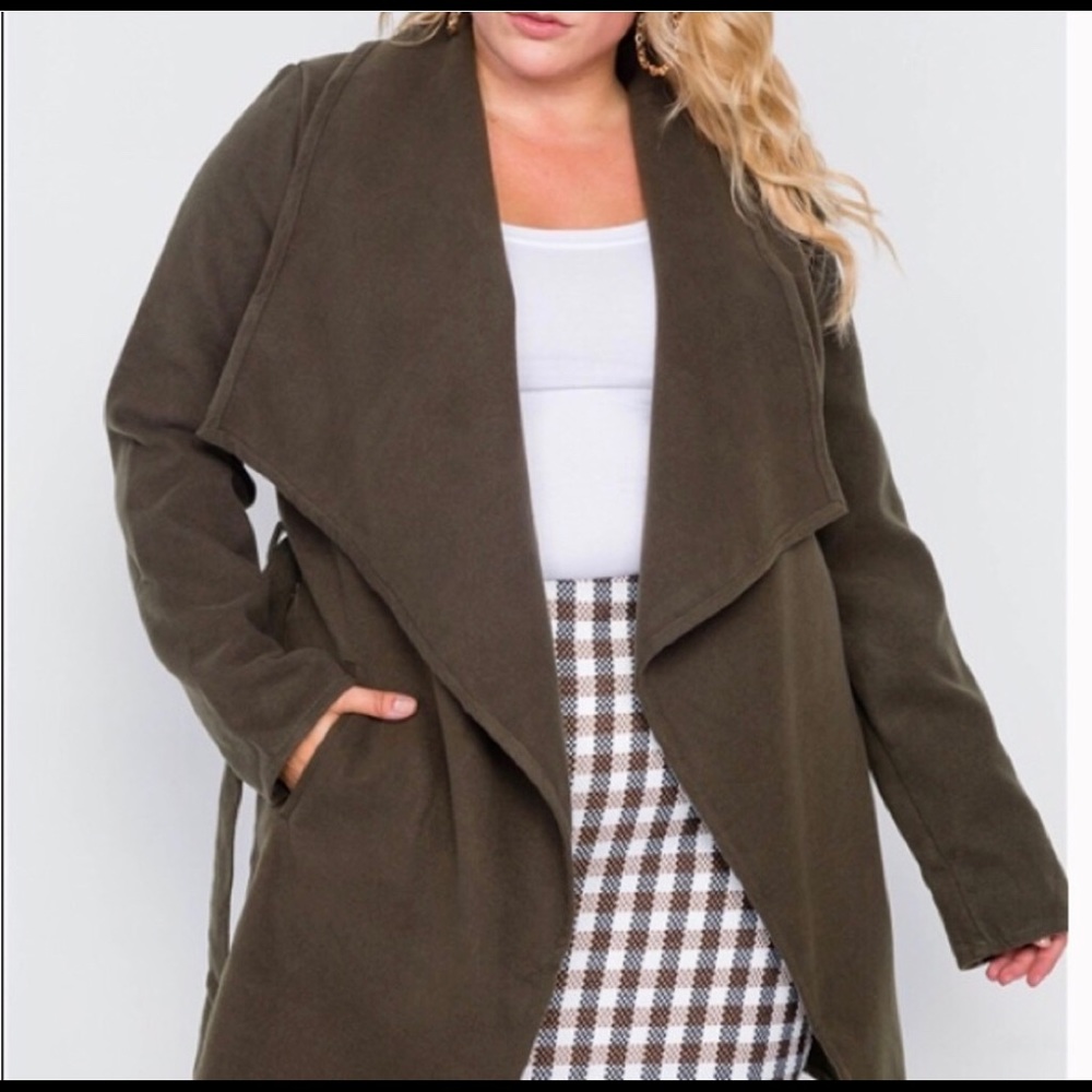 Plus size Olive Fleece Coat/Jacket
